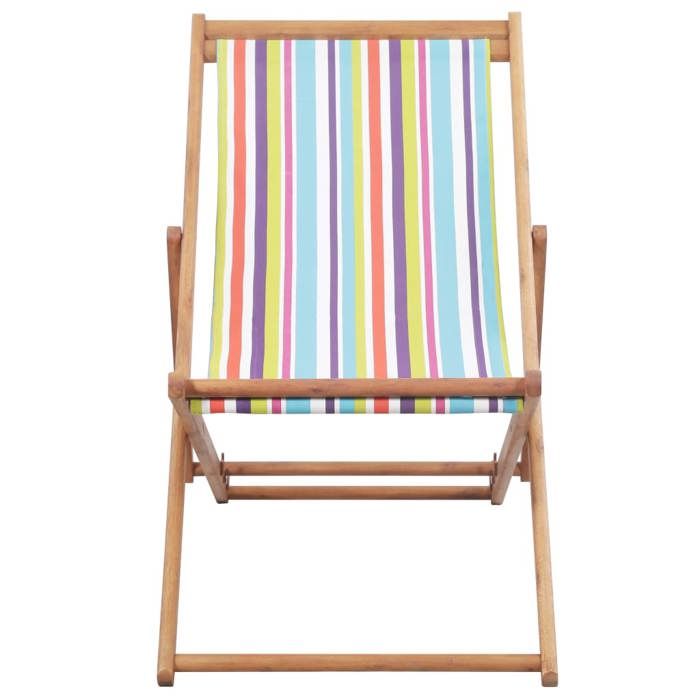 Bon plan Chaise pliable de plage Tissu et cadre en - Bois multicolore - - Pour Patio/Plage Thome5923172