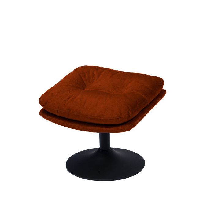 Repose-pieds en tissu terracotta avec piètement noir Magnum - Amadeus