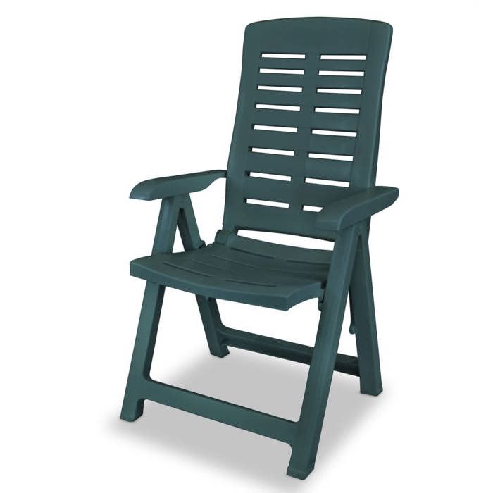 Chaises inclinables de jardin - Dossier Réglable - Assise confort - lot de 2 Plastique Vert - antiintempérie (36263) ZLH