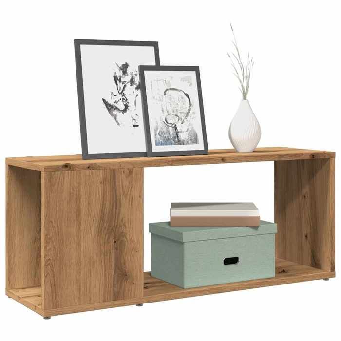 Meuble TV-Banc TV chêne artisanal 80x24x32 cm bois dingénierie
