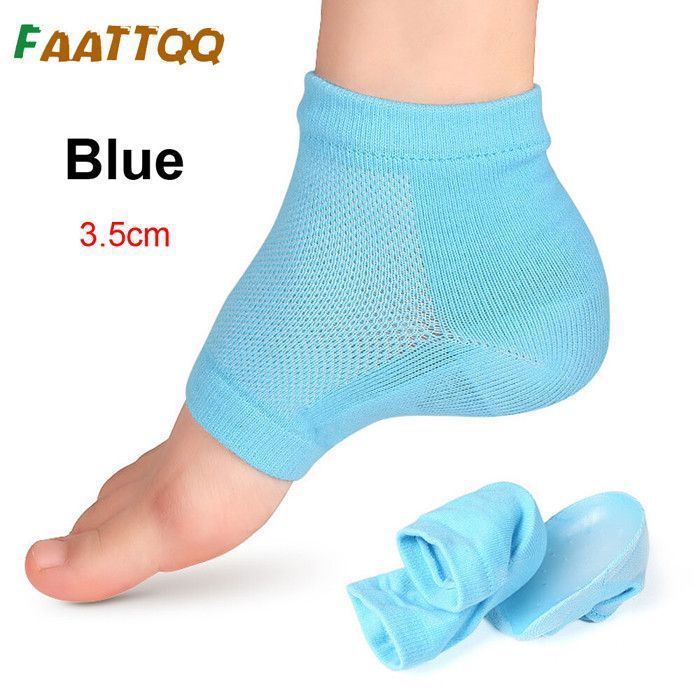 Protège-chevilles Semelles de sport épaisses pour hommes et femmes coussinets de talon SEBS anti-alde- Blue-3.5cm