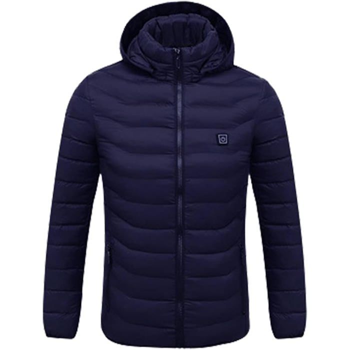 Veste Chauffante électrique Homme Et Femme Veste Chauffant USB Vêtements Chauffant Hiver Chaud Léger Manteau Doudoune Veste Capuche Avec 3 Niveaux De Chauffage,Interface USB, 2XL