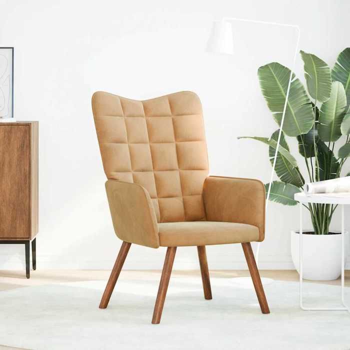 (SOLDES JUILLET)Fauteuil Relax/Chaise de relaxation - CLOUD - Salon & Chambre Marron Velours FR14016818