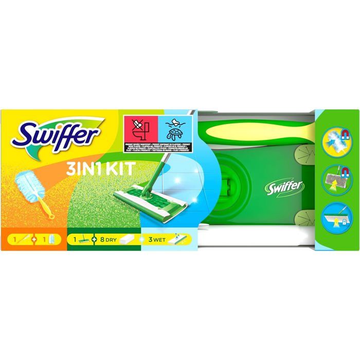 SWIFFER Kit Balai Swiffer 8 Recharges Lingettes Sèches Et 3 Lingettes Humides | PLEIN CIEL - 11