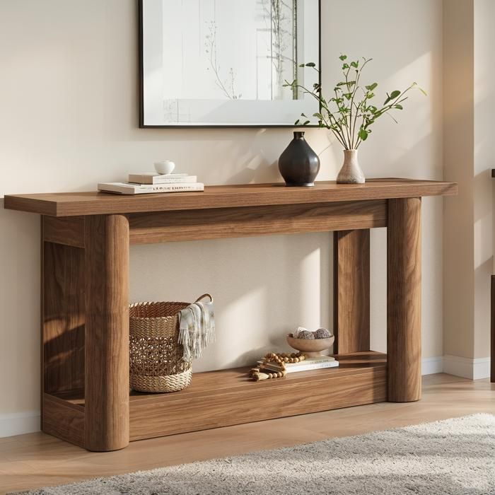 Table console Table dentrée étroite longue table de canapé derrière le canapé console à 2 niveaux table dappoint de couloir