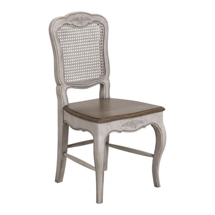 Chaise canné louis xv - Bois - Gris - Interiors Chaise canné louis xv - Bois - Gris - Interiors
