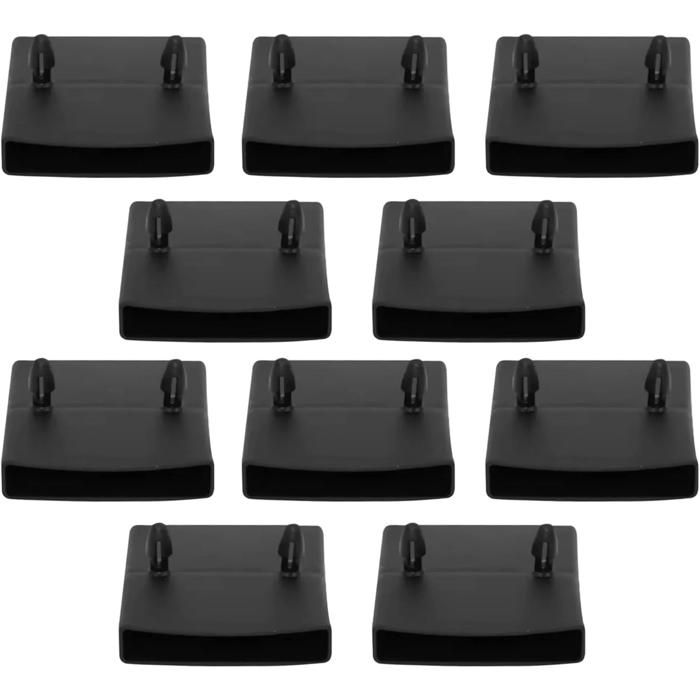 10x Embout Support Latte Double 74x14mm à Clipser Plastique Noir Sommier Cadre