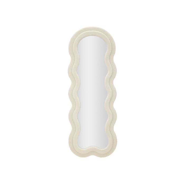 Miroir Mural en Tissu Bouclé Teddy 160cm Crème