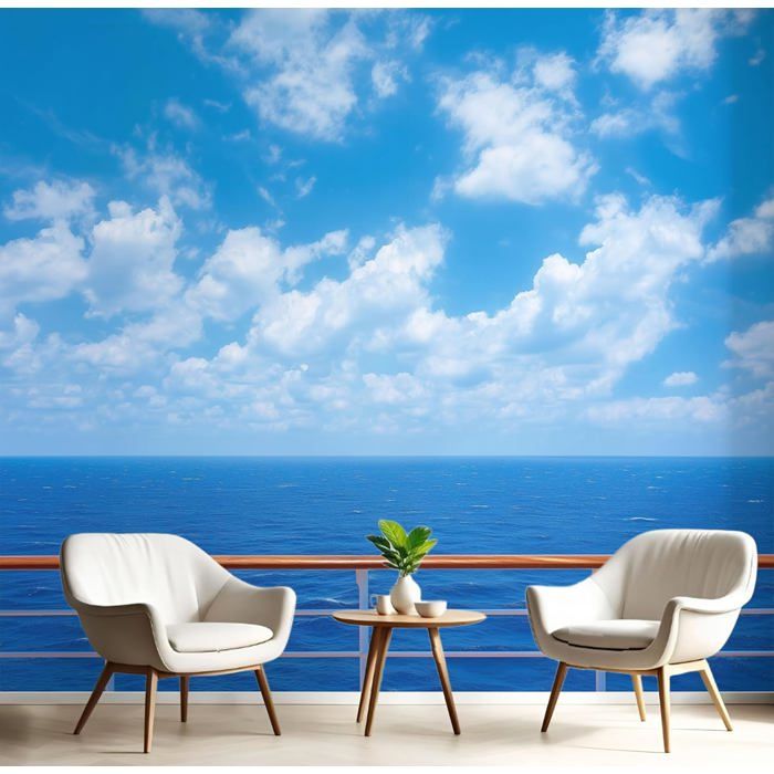 3D Papier Peint Panoramique Océan Ciel Bleu 350x256cm Soie Wallpaper ...