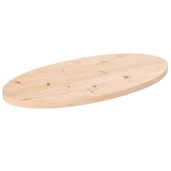 Plateau de table ovale - vidaXL - Pin massif - 70x35x25 cm - Brun