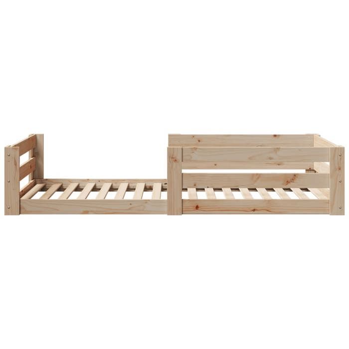 BURKE* Lit simple 70x140 cm Structure de lit classique sans matelas 70x140 cm bois de pin massif- LL8052