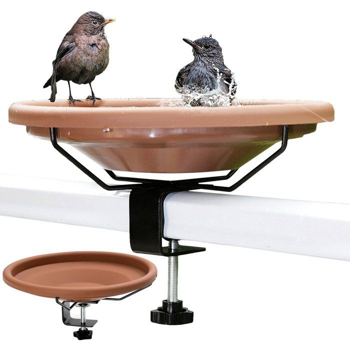 Bain doiseaux pour balcon avec support amovible pour rambardes mangeoire avec pied réglable pour jardin