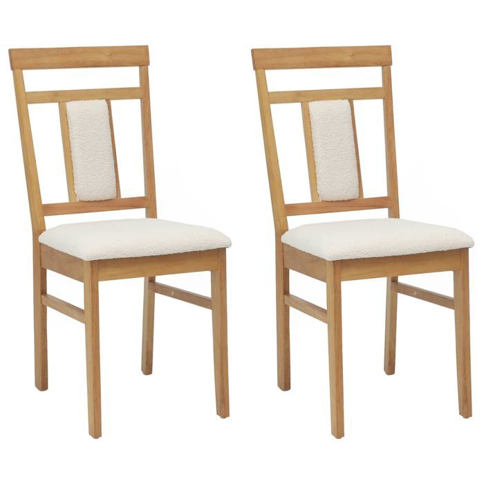 Chaise de salle à manger en bois massif - vidaXL - Naturel et Clair - Hévéa massif - 36x445x915 cm