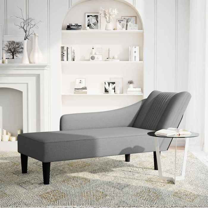 Les Soldes Fauteuil long (1 PLACE) - CLOUD - Transat SALON - avec accoudoir droit gris foncé tissu J1711