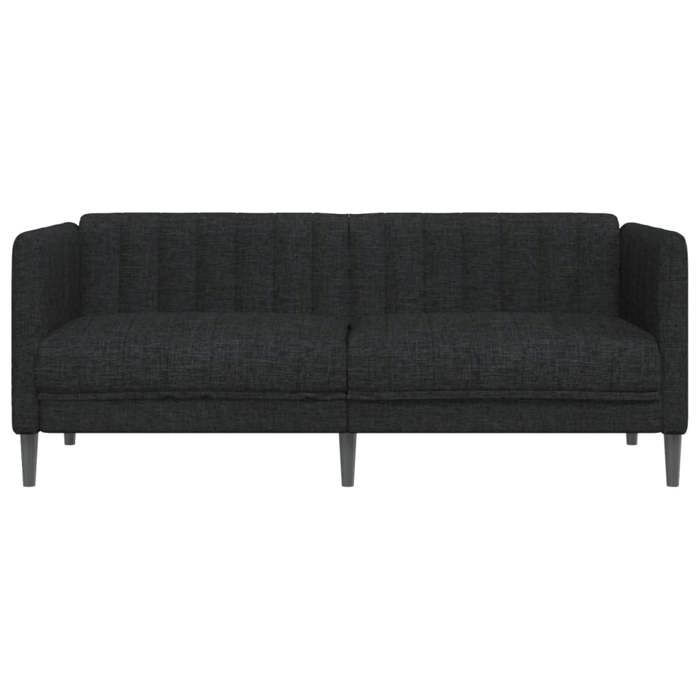 Canapé 2 places en tissu - SOLOMOON - Noir - 176x76 5x74 5 cm - 159 cm largeur siège - 58 cm profondeur siège