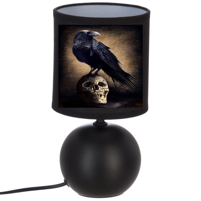 l idee all lampe de chevet noir tete de mort corbeau