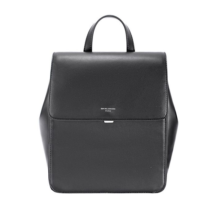 David Jones Paris Sac à dos femme ville à rabat en similicuir lisse poches zippées et bandoulières ajustables - Couleur Noir David Jones Paris Sac à dos femme ville à rabat en similicuir lisse poches zippées et bandoulières ajustables - Couleur Noir