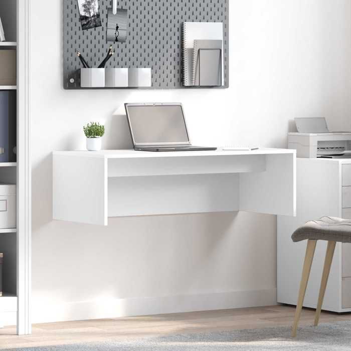 1pc Blanc Armoire Bureau détude - Magnifique Bureau mural Blanc 100x45x30cm - Bois dingénierie CL9545270