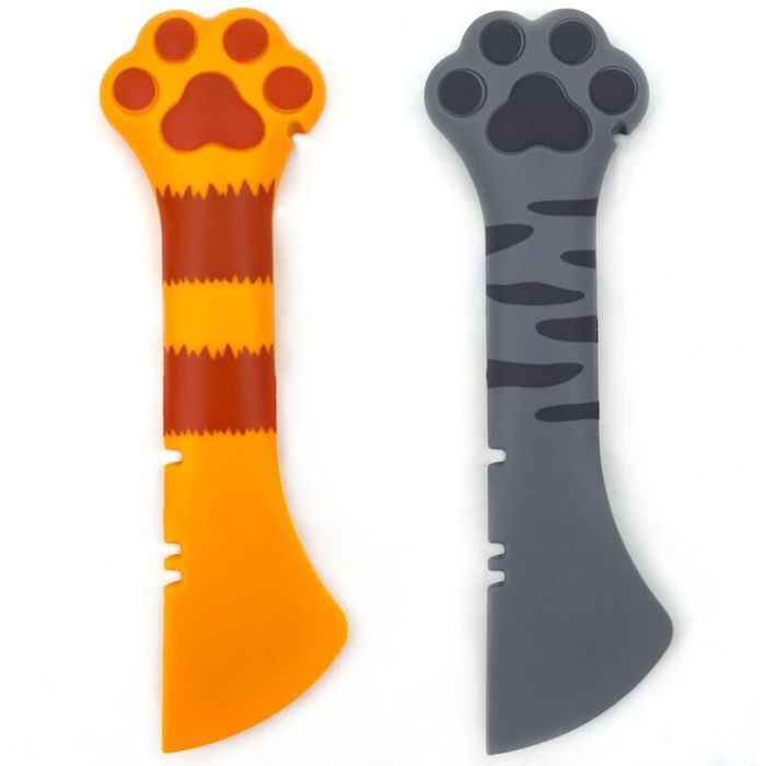 Lot de 2 cuillères doseuses pour chiens et chats ouvre-boîte en silicone en forme de patte mignonne pelle cuillère à mélanger