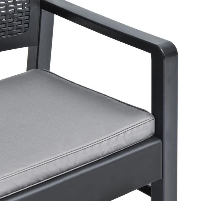 Set salon dExtérieur - canapés et Table dExtérieure Gris - Salon de jardin 3 pcs - avec coussins Plastique Gris 16 Kg 58368 52477