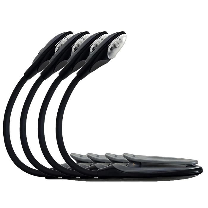 Ensemble de 4 lampes de bureau à pince Lampe de lecture LED flexible Lampe de lecture