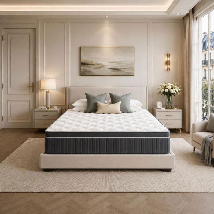 Matelas - SWEDREA - 140x190 CM - ressorts ensachés - Soutien ergonomique - Épaisseur 25 cm - Toutes saisons