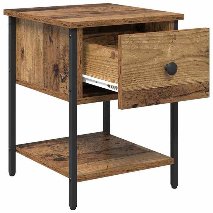 Tables de lit Moderne CHIC 2 pcs Table de chevet - Armoires de nuit - avec tiroir - Bois ancien 34x35 5x45 cm CC2099