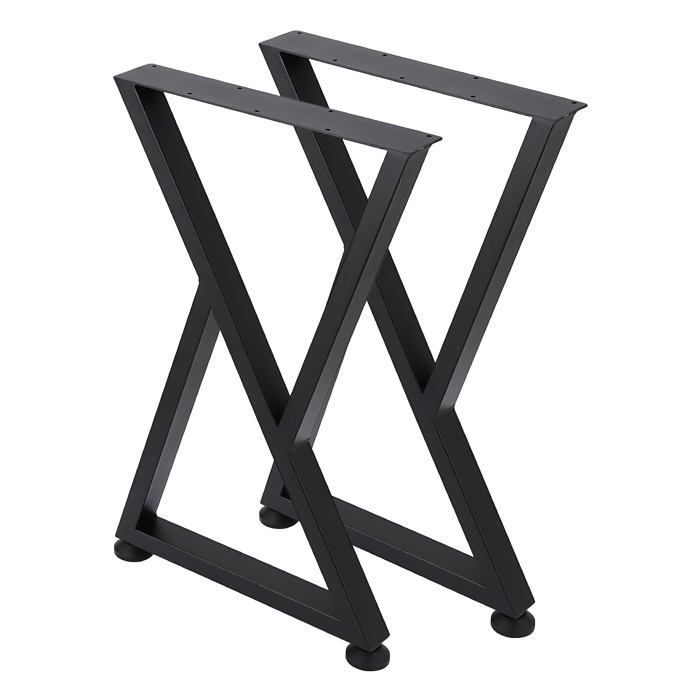 Pieds de table en métal robuste hauteur fixe - pour les tables basses bancs bureaux - Lot de 2 Style 3 petit 28 po