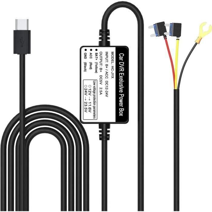 ABASK Hardwire Kit avec Port Type-C Pour A8 / J05PRO / ZD60
