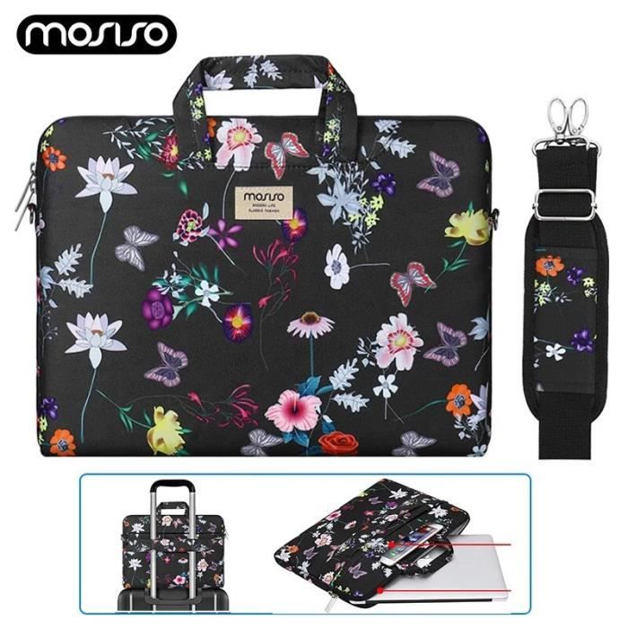 Sacoche Ordinateur 11/13/15 Pouces - Tissu Matelassé Floral - Léger Et Protecteur - Pochette élégante Pour PC Portable