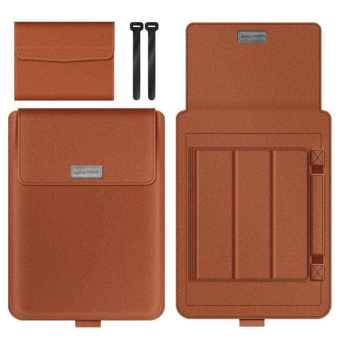 Brun - 17 pouces - Sacoche pour ordinateur portable 17 pouces pour homme et femme, Pochette pour 