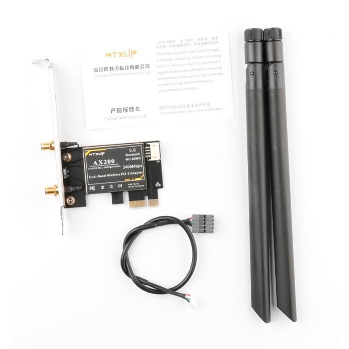 Carte réseau sans fil pour Intel AX200NGW WIFI6 Desktop PCIE double