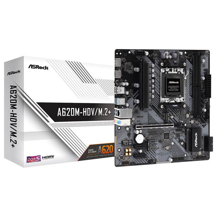 Carte mère – ASRock – A620M-HDV/M.2+ – Socket AM5 – 64 Go RAM max – MATX