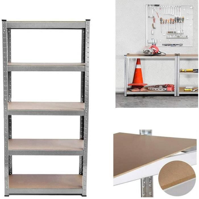Étagère Métallique 180x120x40 Cm - 4 Plateaux, Charge 200 Kg Par Niveau, Galvanisée, Pour Garage Ou Atelier - 1