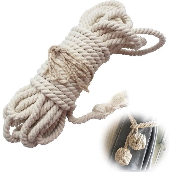 Corde Macramé 6mm X 8m - Blanc Naturel - Pour DIY, Hamac, Décoration Intérieure