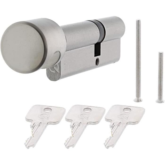 Cylindre De Porte Double WILKA 40/40 - Not Et Gefahrenfunktion, Longueur 80mm, Nickelé - Neuf