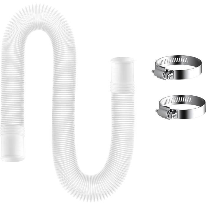 2 PCS Tuyau De Rechange Pour Piscine Hors Sol Avec 4 Pinces Métalliques - Tuyau Aspiration Pompe Filtre Robuste Et Étanché