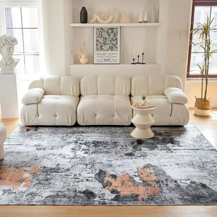 Tapis De Salon Doux Et Antidérapant BEIMO – Poils Ras 6 Mm, Lavable Machine, 80x150 Cm, Couleur Anthracite - 2