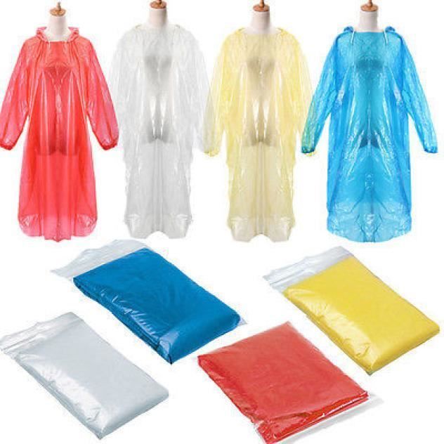 Jetable Urgence Pluie Poncho pour Adultes Pack de 10
