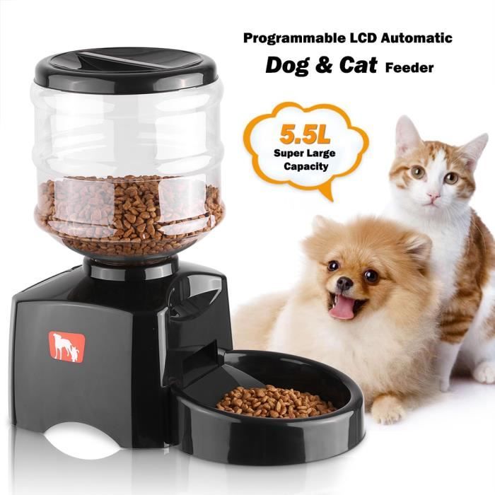 5 5l Distributeur Automatique Pet Feeder Croquettes Chien Et Chat Cdiscount