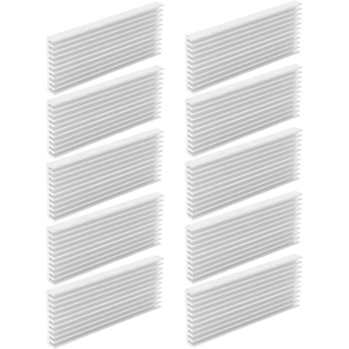 2 Paquets Dissipateur Thermique M.2 SSD - Refroidisseur Aluminium Avec Coussin Thermique 70x22x6mm Blanc Pour Ordinateur Portable