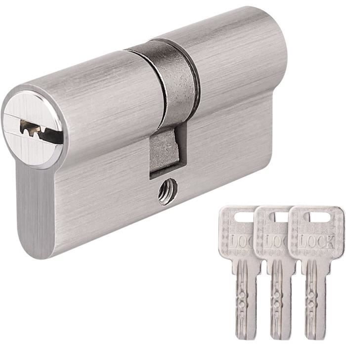 Barillet Serrure Cylindre Pour Serrures 40/40 Mm Avec 5 Clés