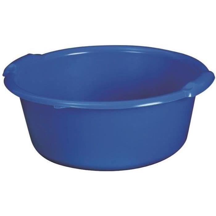 Grand bassin/lave-vaisselle en plastique rond 30 litres bleu - Dimensions  57 x 57 x 19
