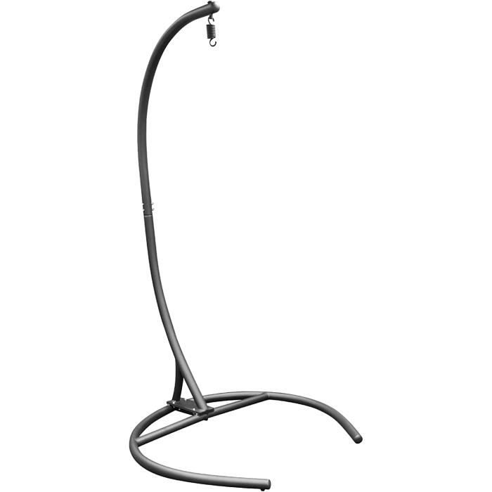 Support de Hamac Stable Support pour fauteuil suspendu, Hauteur ajustable,  Acier Haute Qualité, 135x115x200-250cm, Noir - Costway