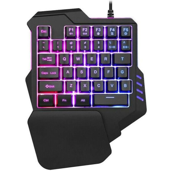 JCU® Clavier de jeu mécanique G92 RGB clavier Gamer à main gauche PR Gaming