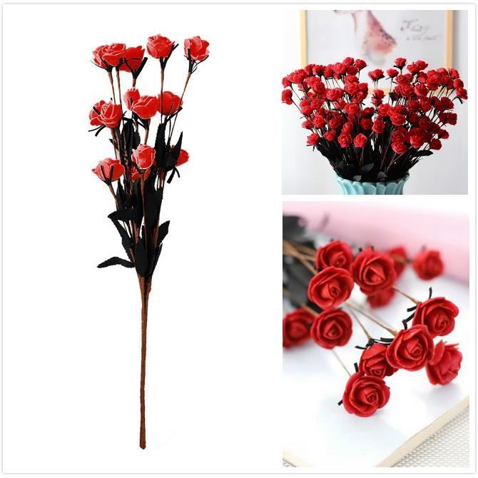 Bouquet De Roses Rouges Artificielles-50cm