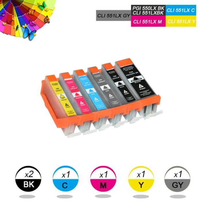 18 Cartouches d'encre (6 Set) pour remplacer Canon PGI-550 & CLI-551