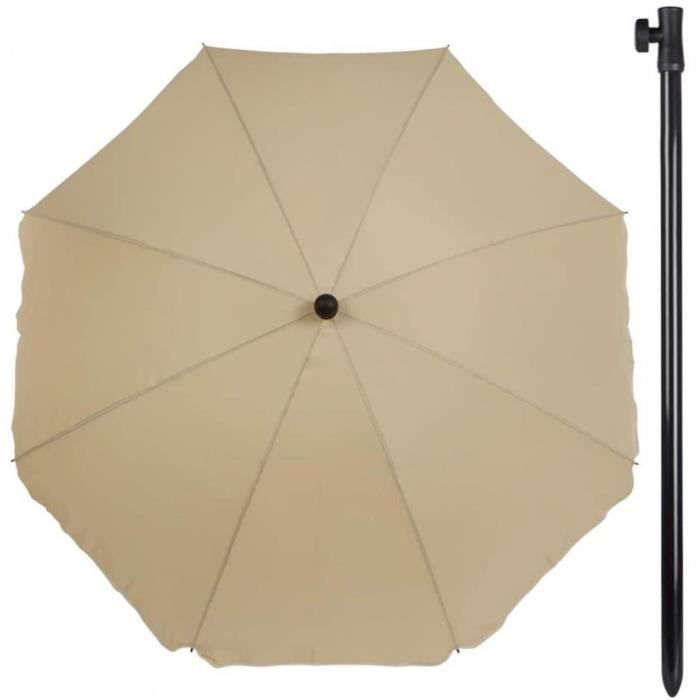 Parasol avec filtre solaire - Aktive Beach - diamètre 240 cm - beige