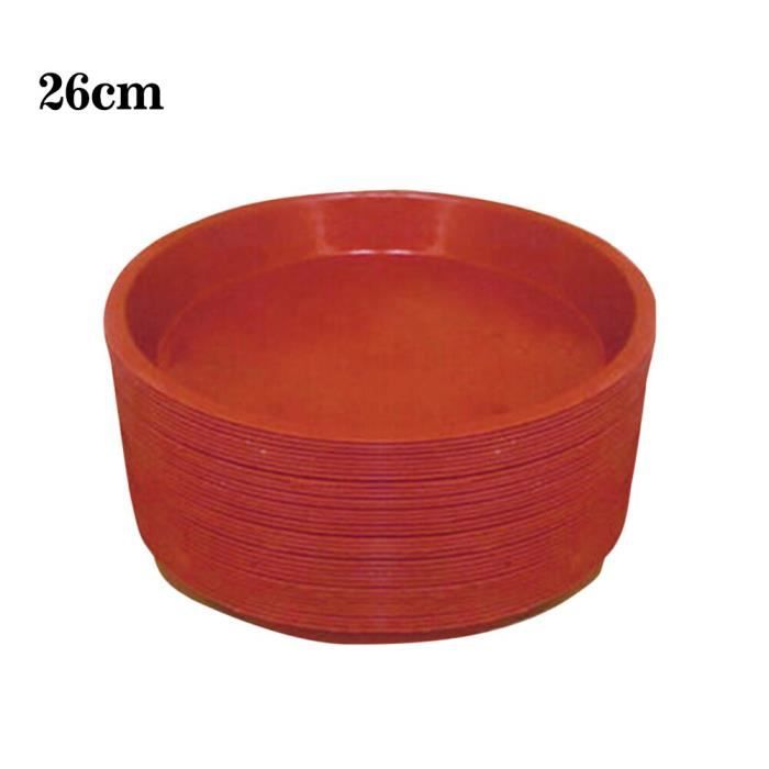 Lot De 12 Soucoupes En Plastique 27 Cm Rouge LEXININ - Pour Pots De Fleurs Intérieur Et Extérieur