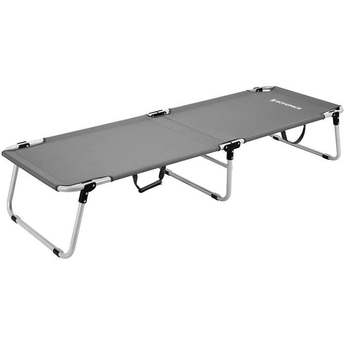 Lit De Camp Pliable 1 Personne - Lit Pliant Robuste 200kg Avec Matelas Coton Épais - Idéal Camping, Voyage & Bureau